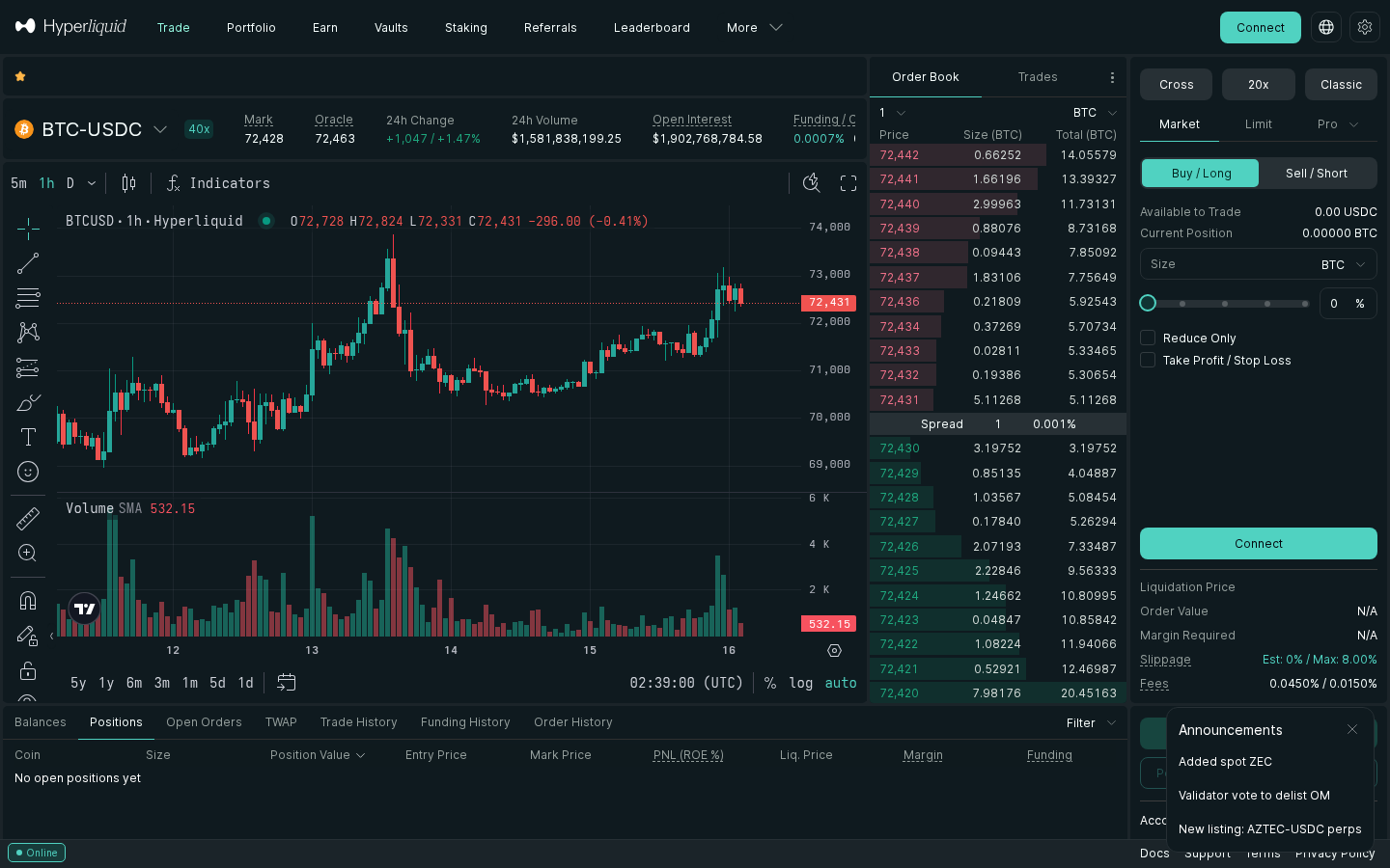 Hyperliquid Trading Interface